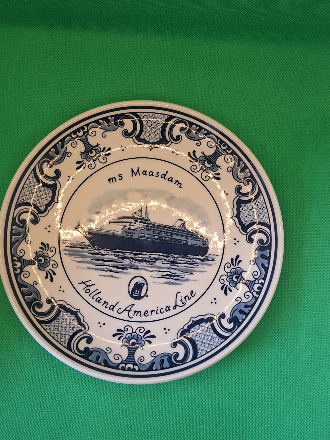 Royal Goedewaagen Blue Delft Holland America ms Maasdam Plate