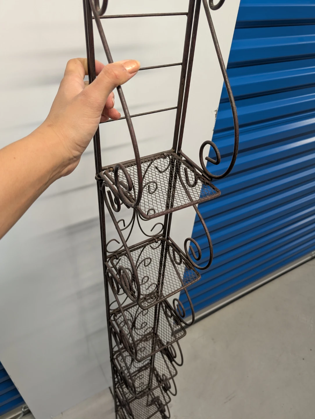 Tall Narrow Rod-Iron Collapsible Shelf - photo 2