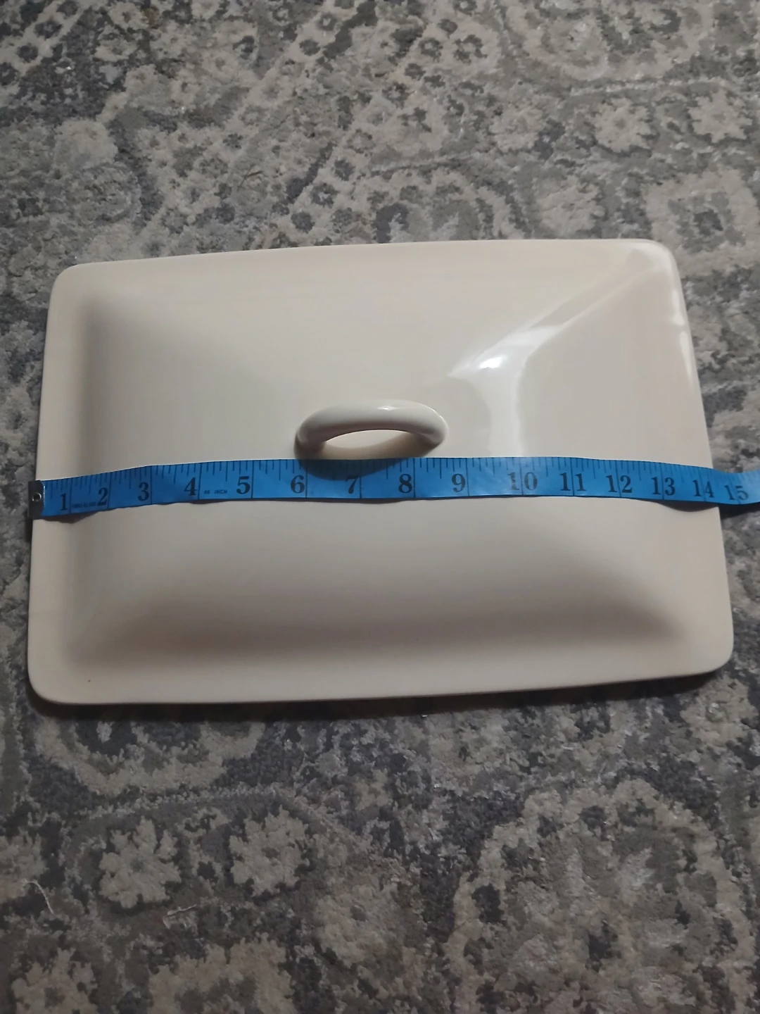 Cream Colored Ceramic Rectangular Serving Lid🏈