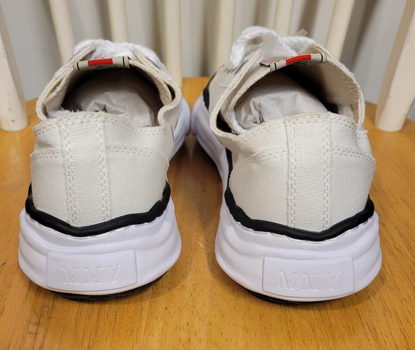 Maison MIHARA YASUHIRO PETERSON Canvas WHITE Men's Sz  43 / 10 - photo 5