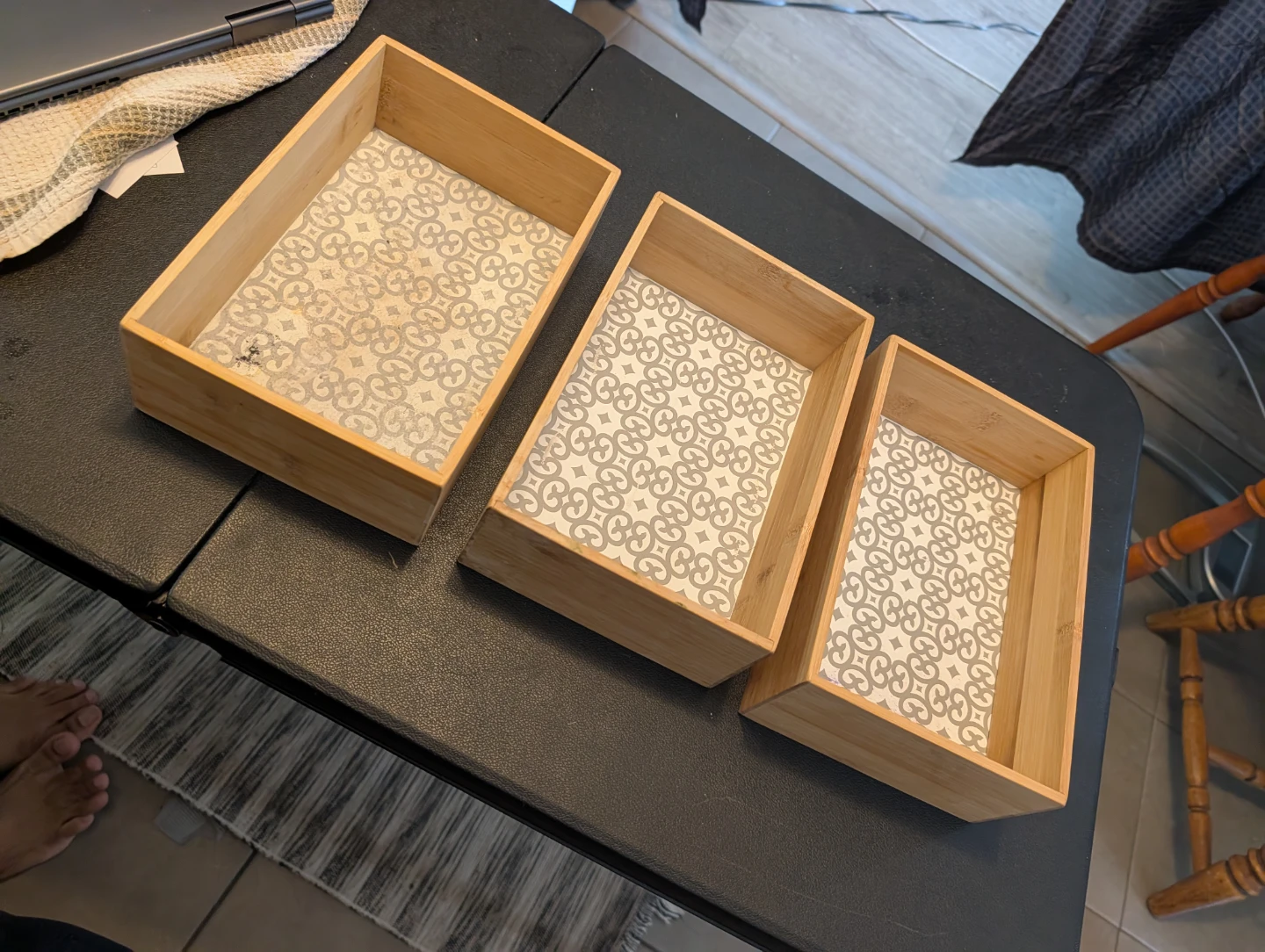 Set of 3 Bamboo Decorative Organizers