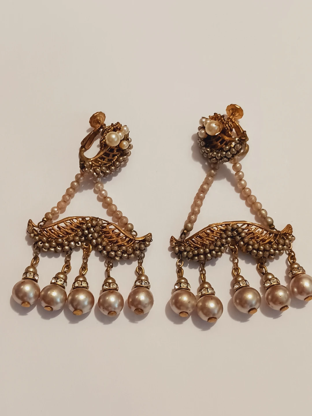 MIRIAM HASKELL DESIGNER BAROQUE PEARL EARRINGS - photo 2