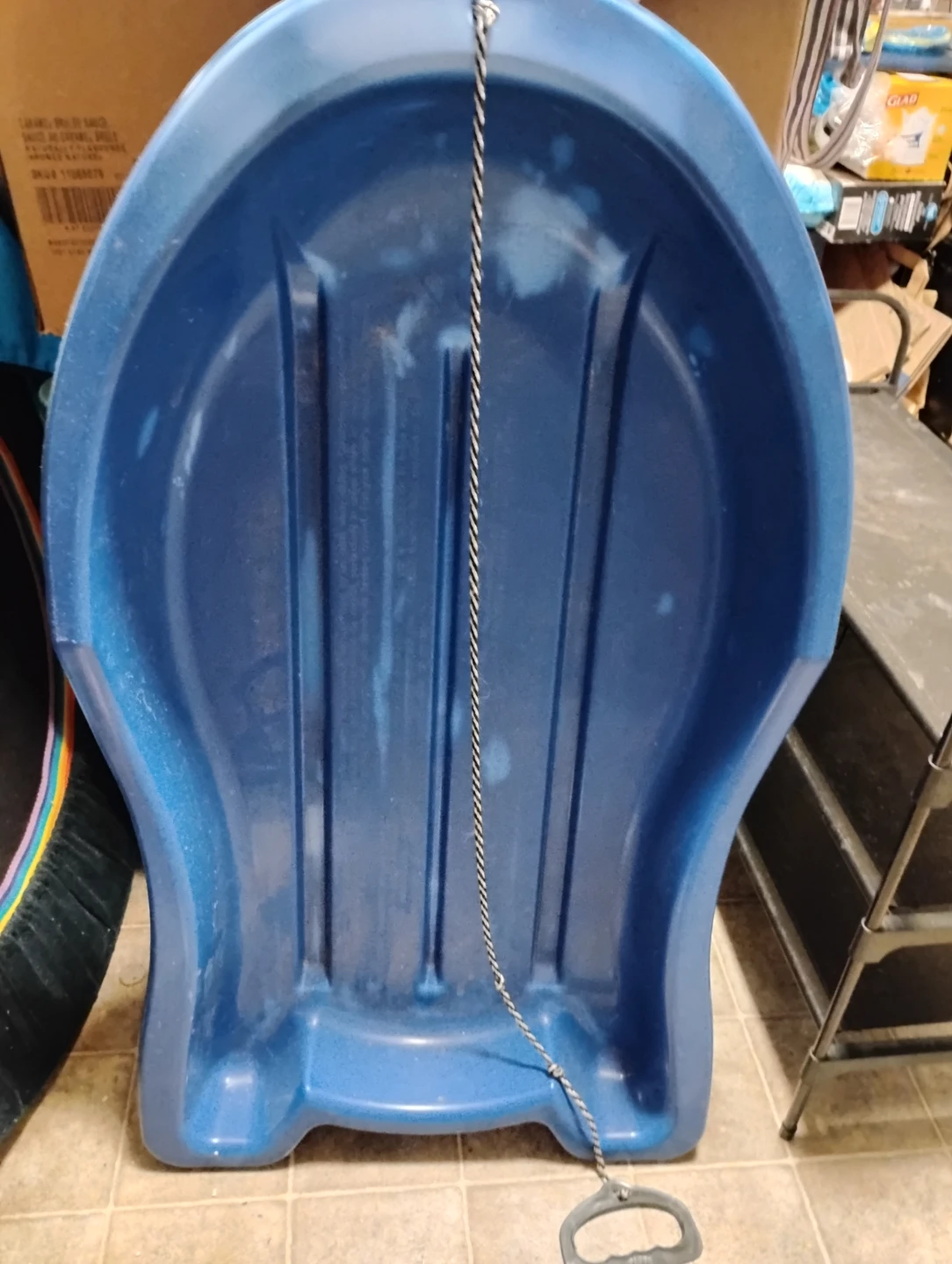 Blue Plastic Toboggan Sled - photo 4