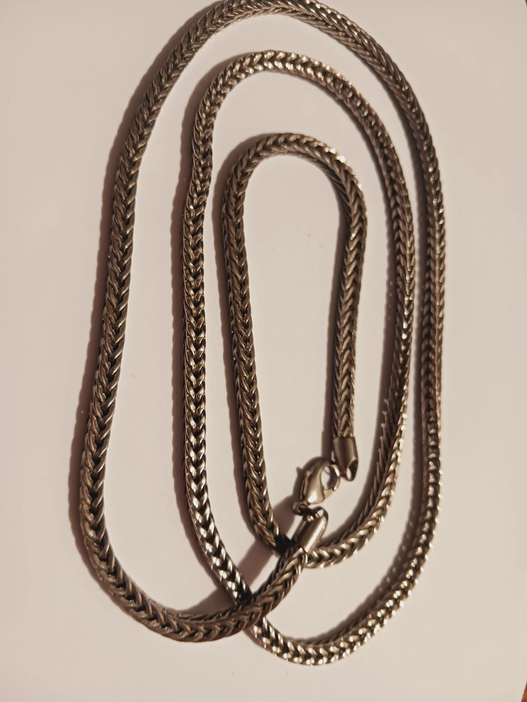 Long Thick Silver Chain Necklace