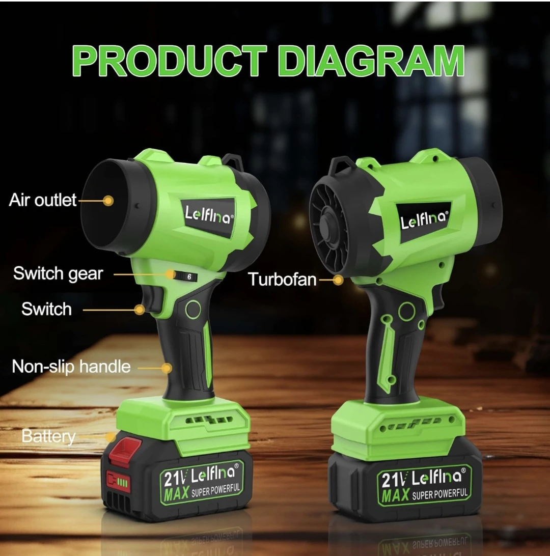 Lelfina Cordless Leaf Blower with 2 Batteries - photo 5