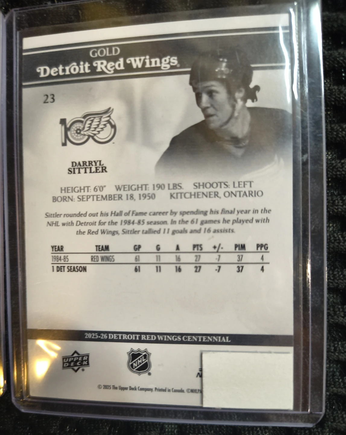 3 Upper Deck Detroit Red Wings Centennial Cards - photo 5