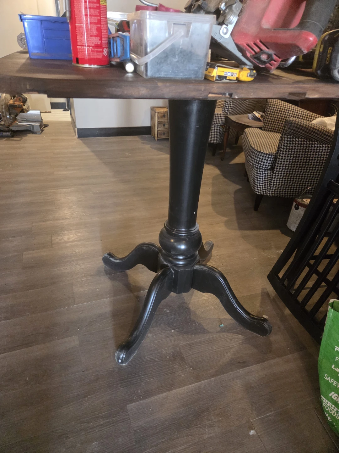 Wooden dining chair with black frame - photo 5