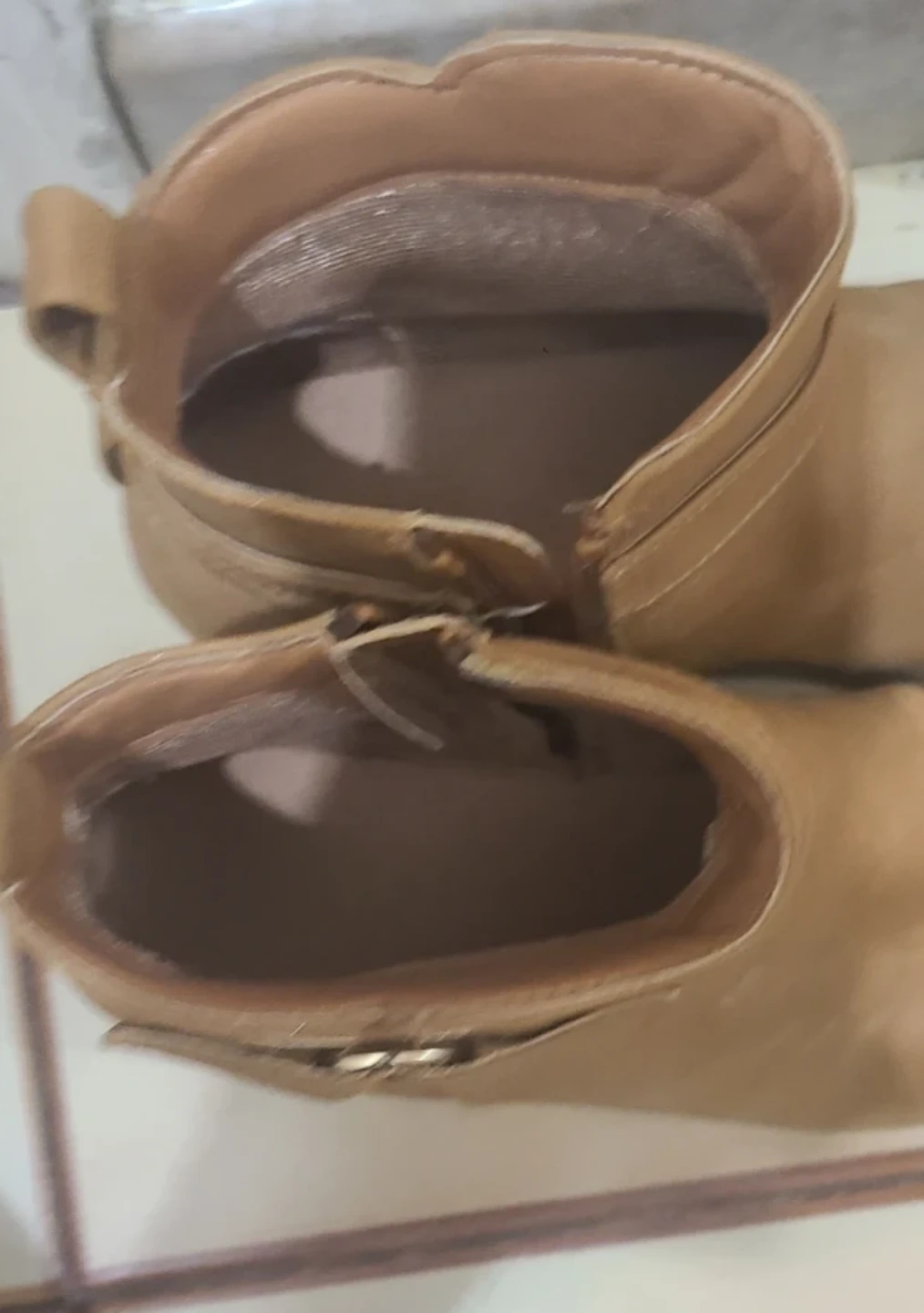 Girls Tan Faux Suede Ankle Boots size 3 - photo 4
