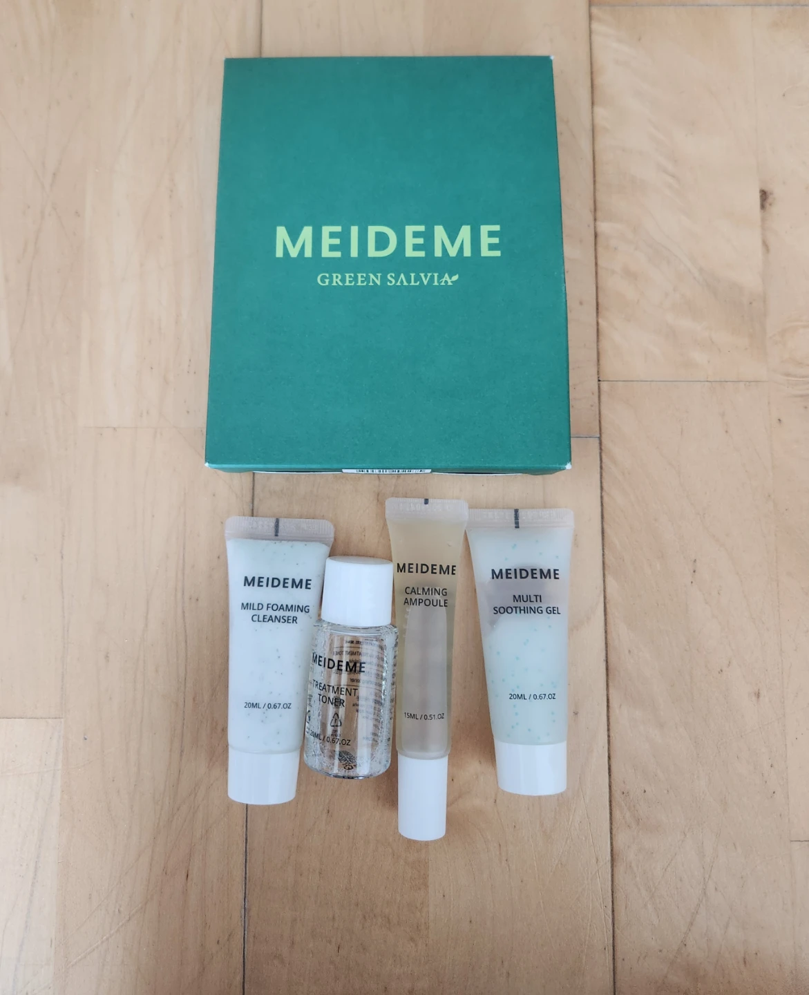 Meideme Cleanser, Toner, Calming Ampoule, Soothing Gel Set