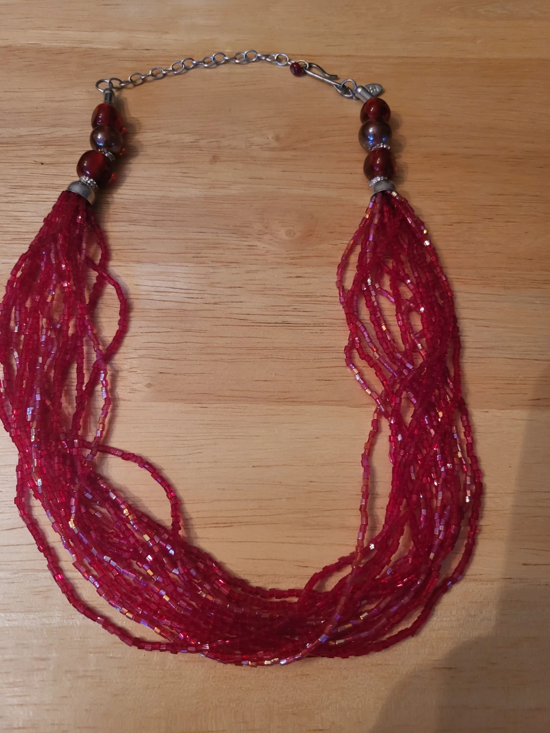 Tabi Red Beaded Statement Necklace