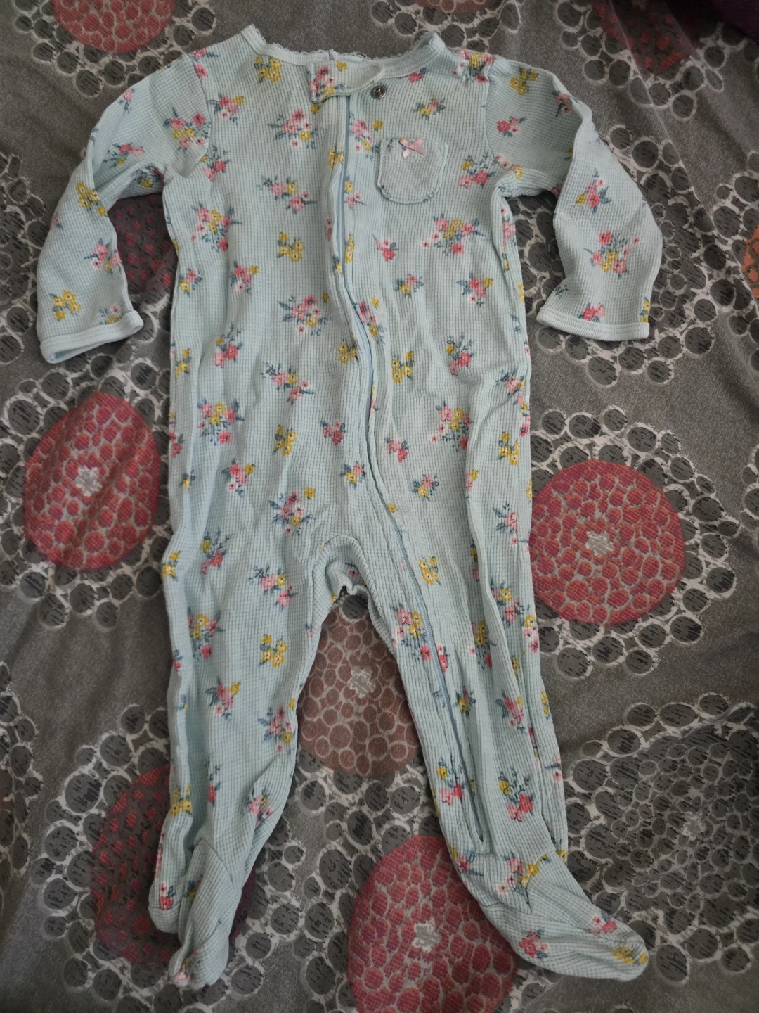 🏈Carter's floral thermal footie pajama - 6 months