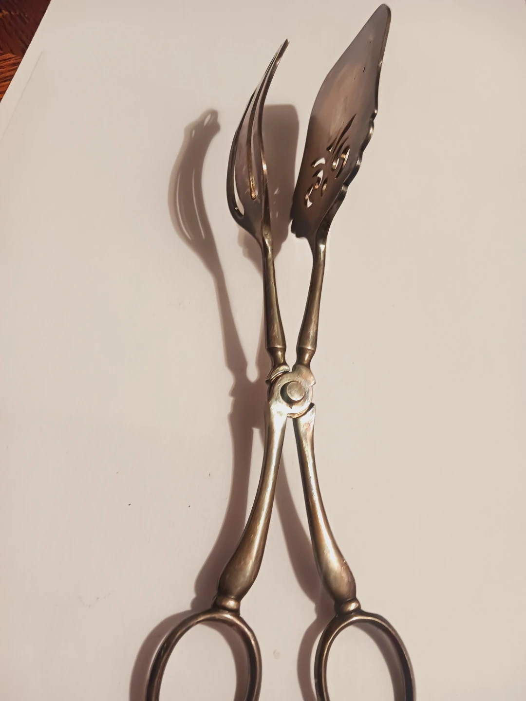 Antique Silver Cake Serving Tongs - photo 3
