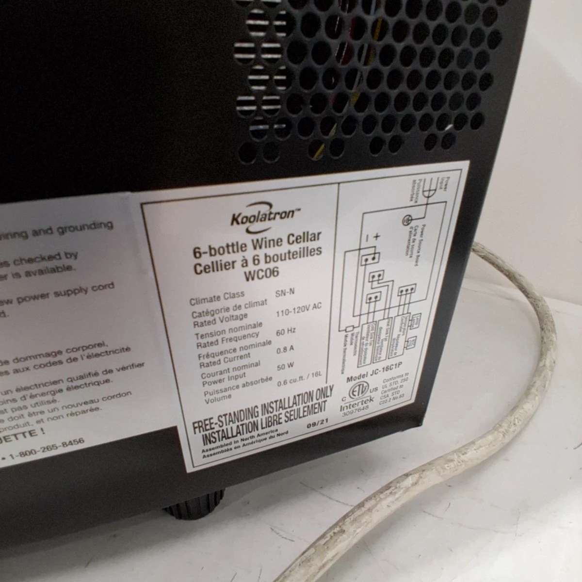 Koolatron 6-Bottle Thermoelectric Wine Fridge / Cooler (Black) - photo 3