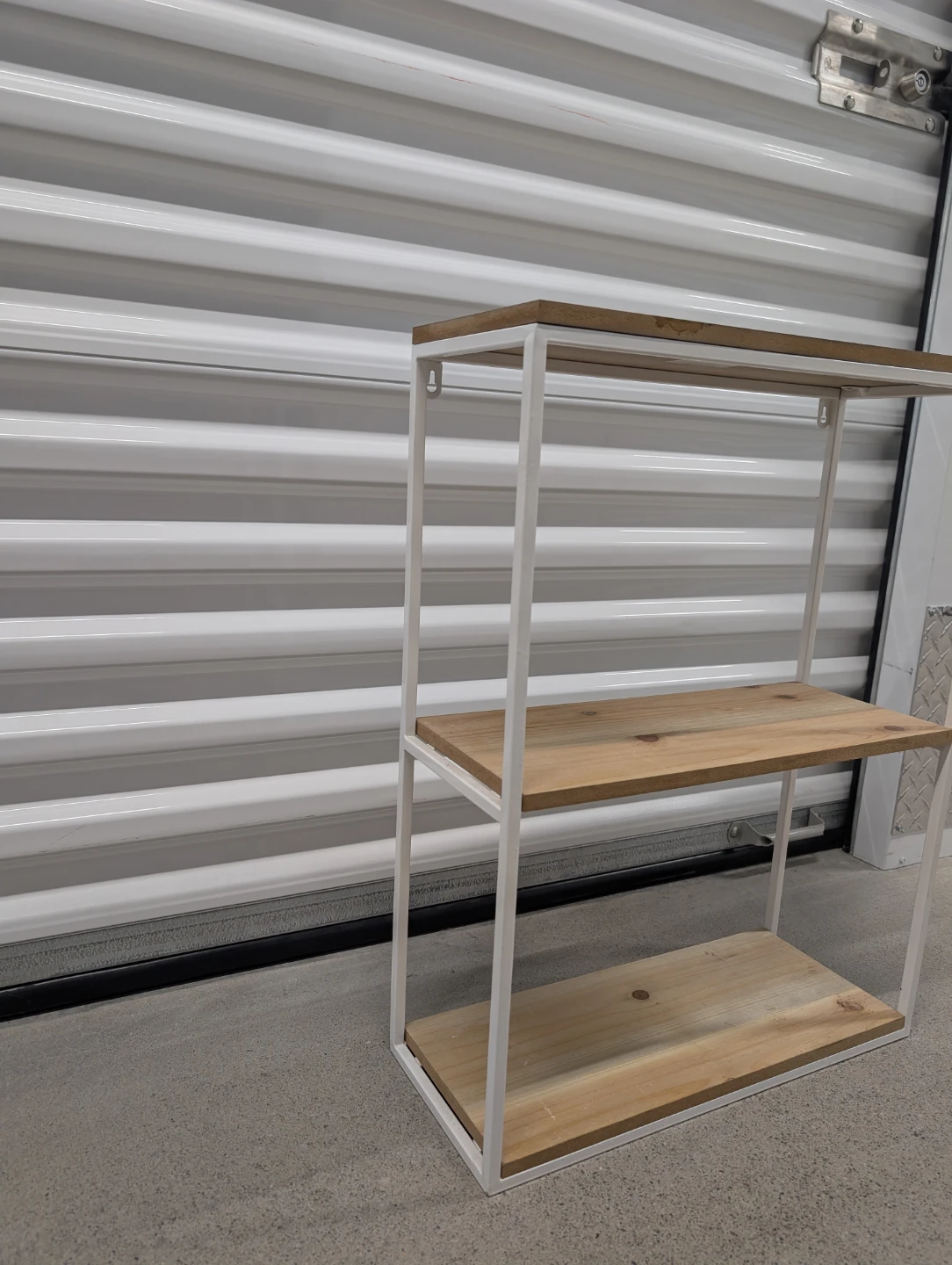 METAL AND WOOD 2 TIER WALL SHELF - photo 2