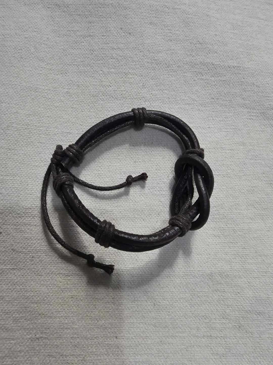 Dark Brown Leather Knot Bracelet 🏈 - photo 2
