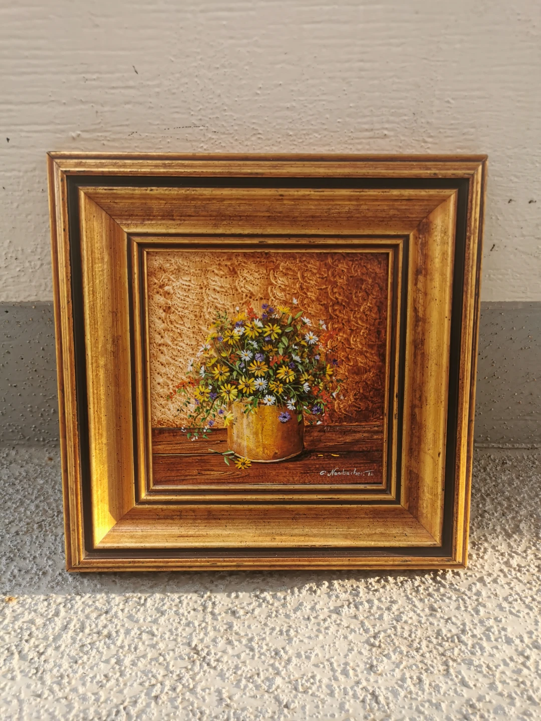 Gerda Neubacher 1982 Original Oil Painting Framed Floral Art - photo 4