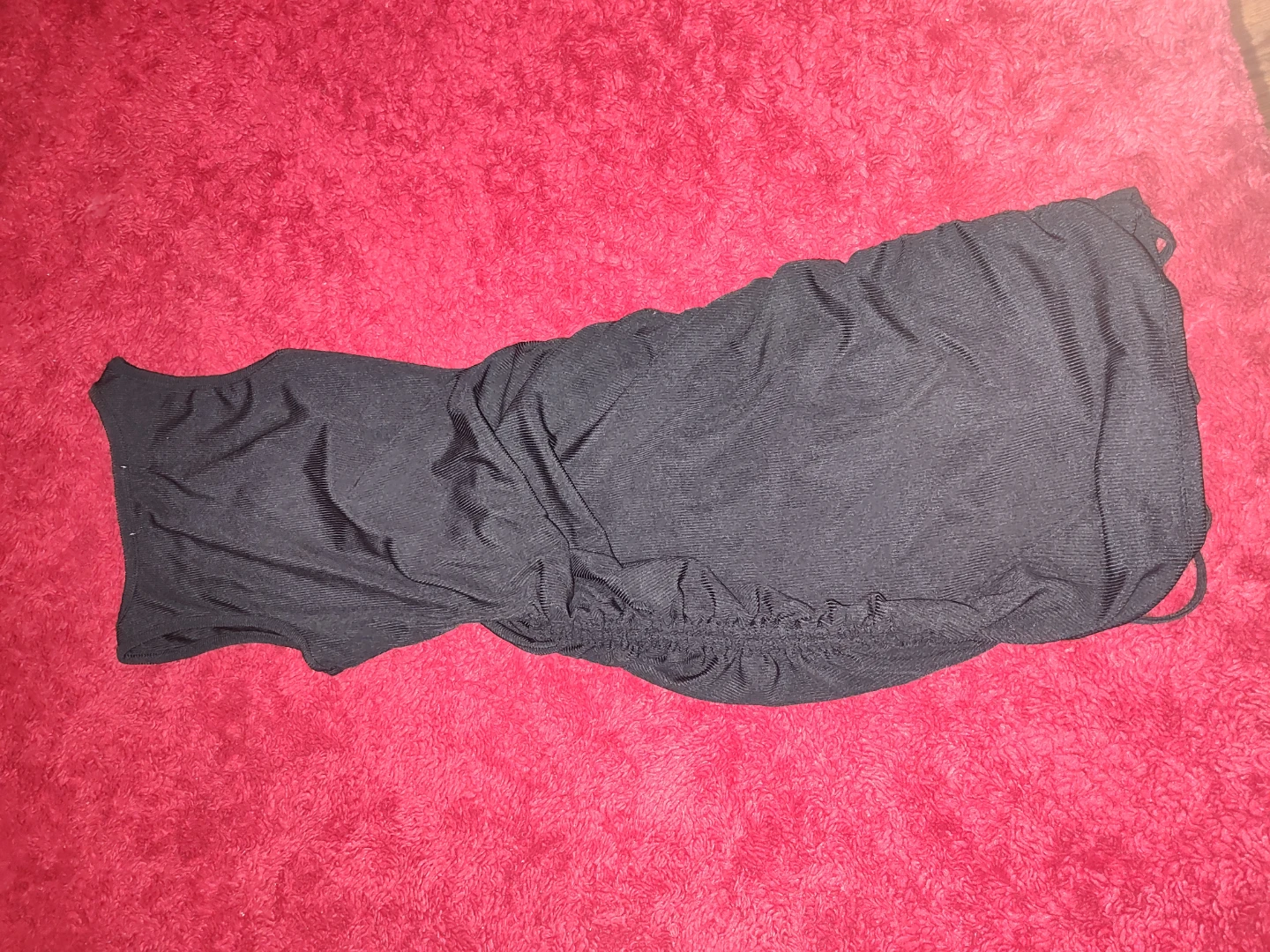 Almost Famous Black Ruched Dress
