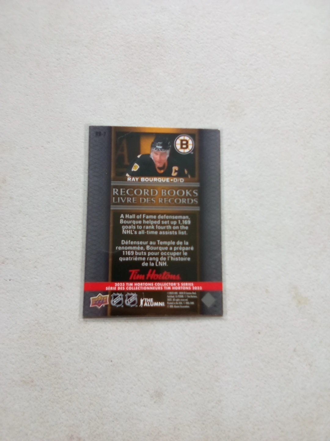 Ray Bourque Record Books Upper Deck Trading Card - photo 2