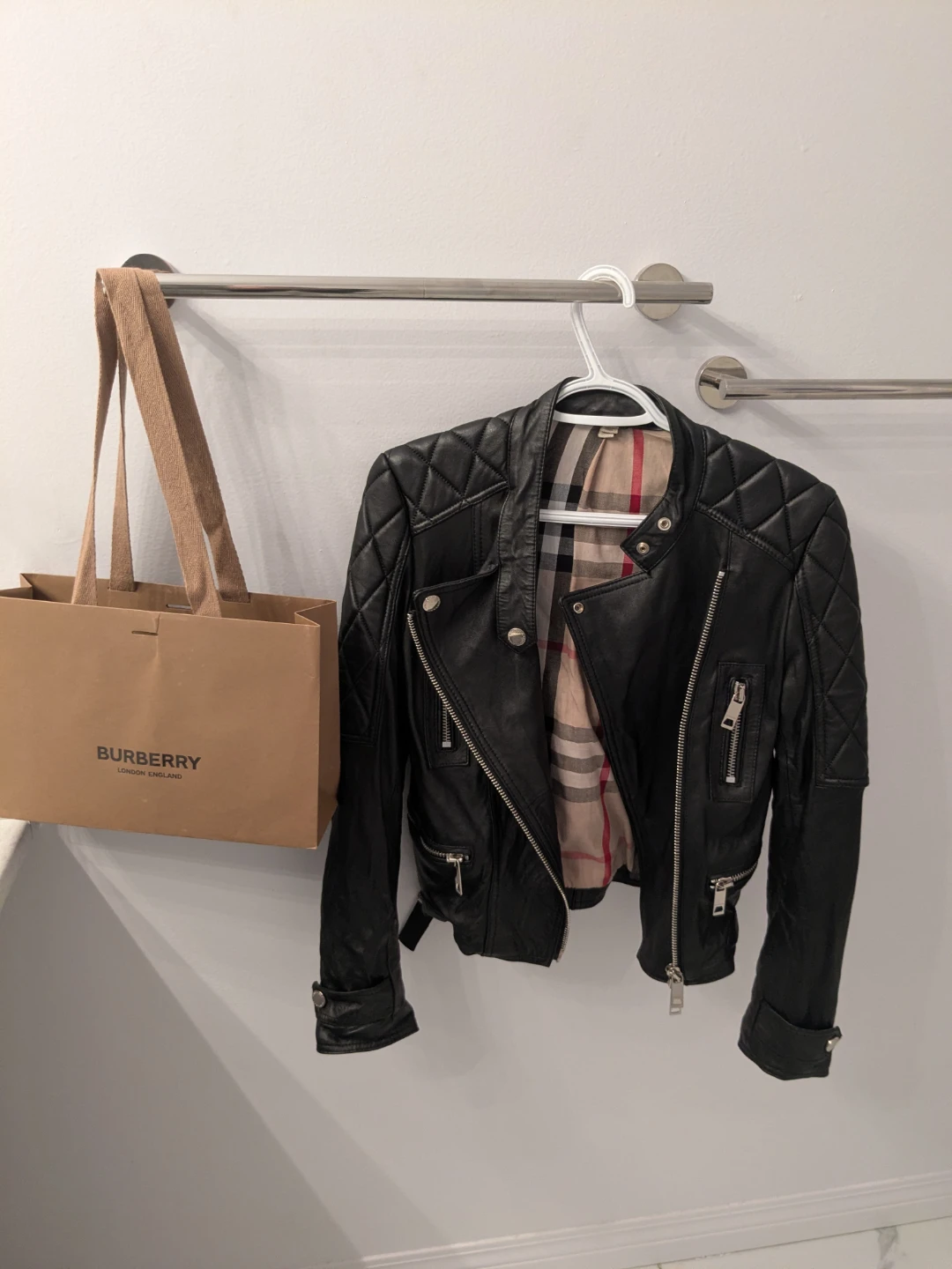 Burberry Authentic Black Quilted Leather Biker Jacket - photo 3