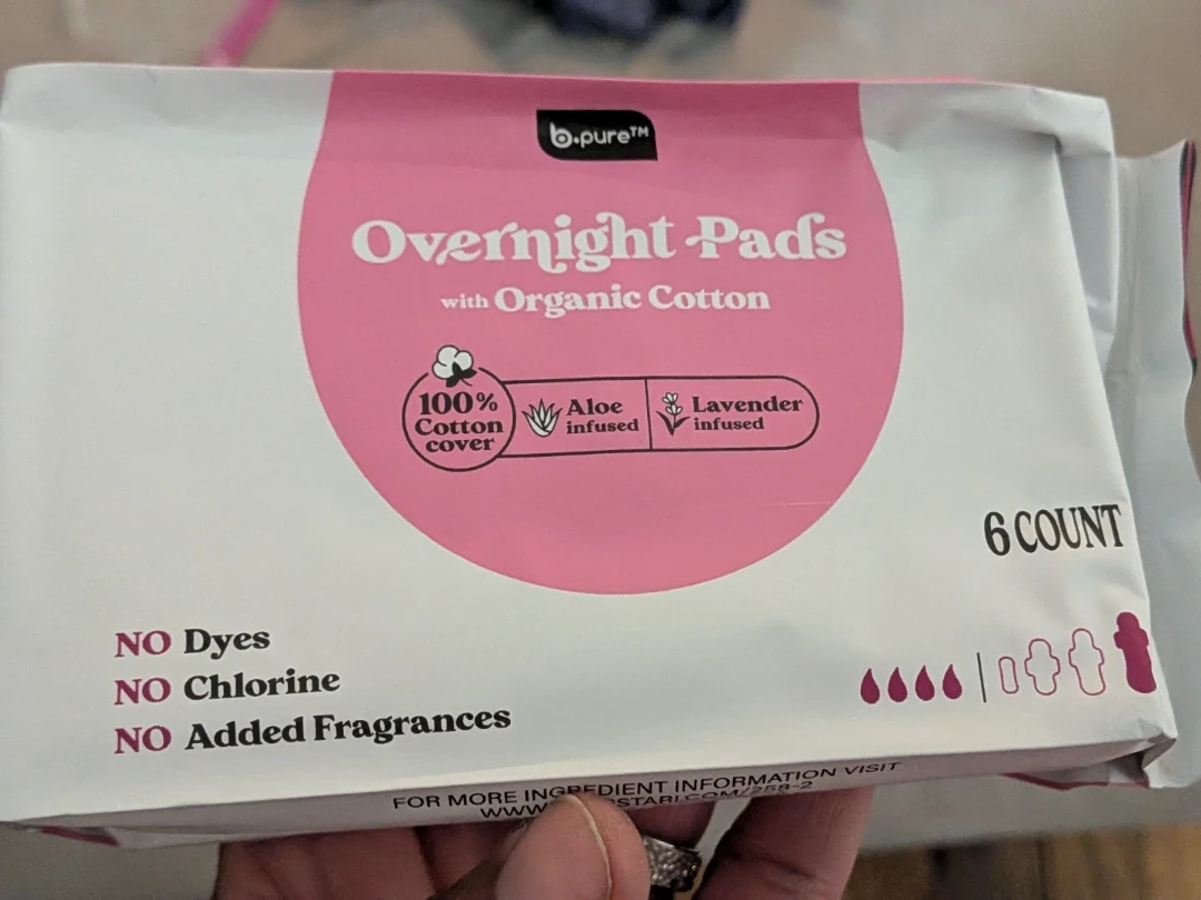 b.pure Overnight Pads with Organic Cotton 6 Count - photo 2