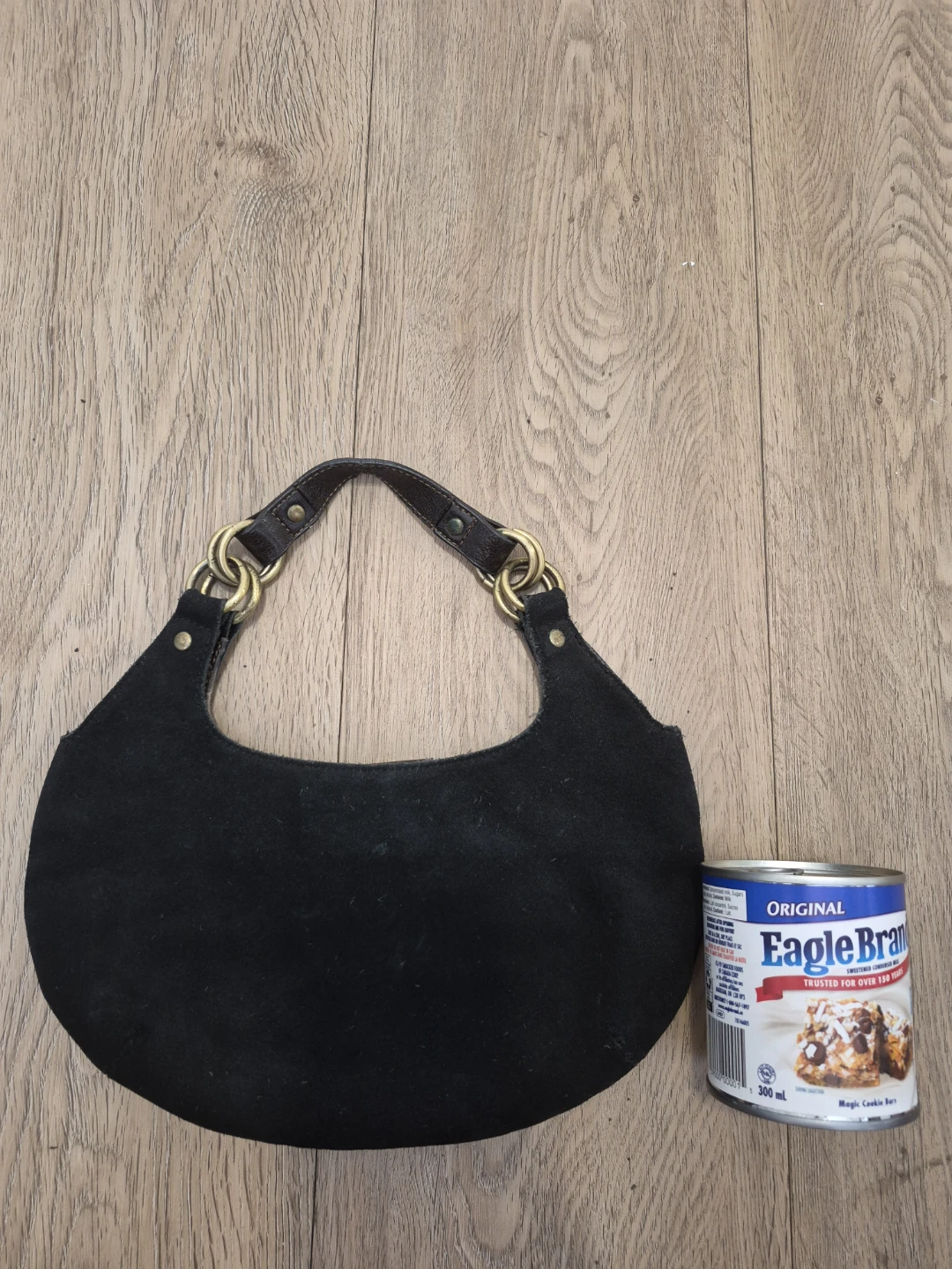 Black suede hobo shoulder bag - photo 2
