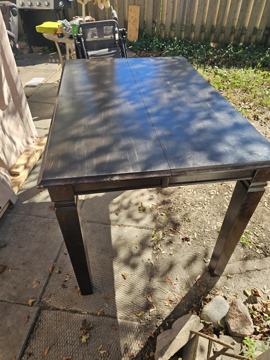 Dark Brown Wooden Dining Table