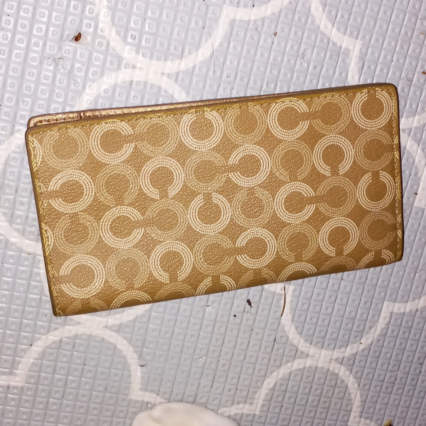 Metallic Gold Long Wallet