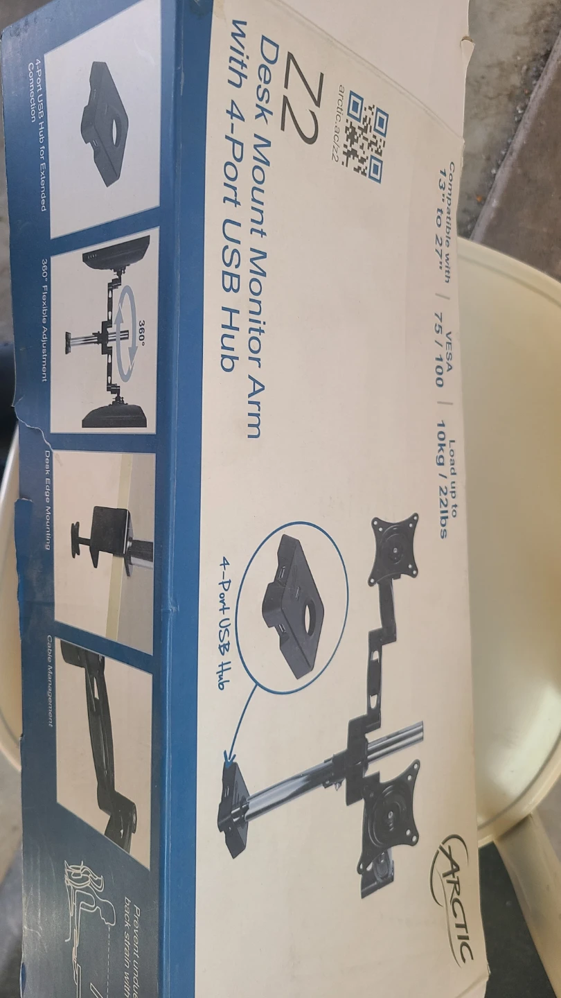 ARCTIC Z2 Desk Mount Monitor Arm with 4-Port USB Hub