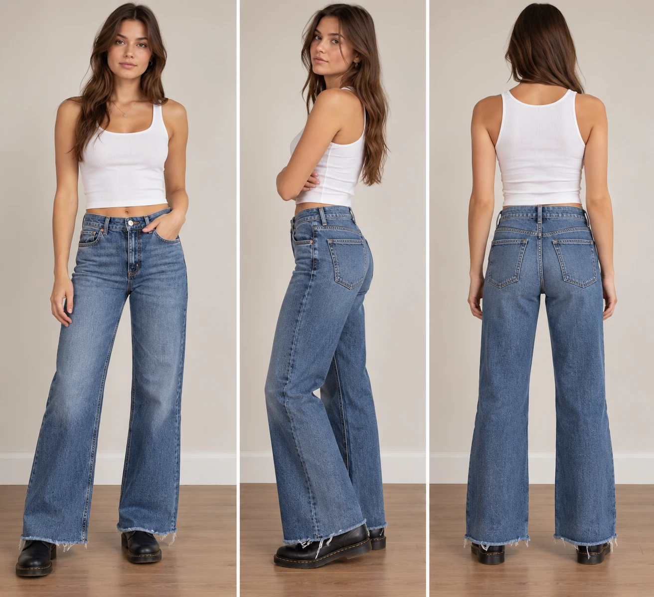 Like new H&M Wide Leg Jeans Size M (8)