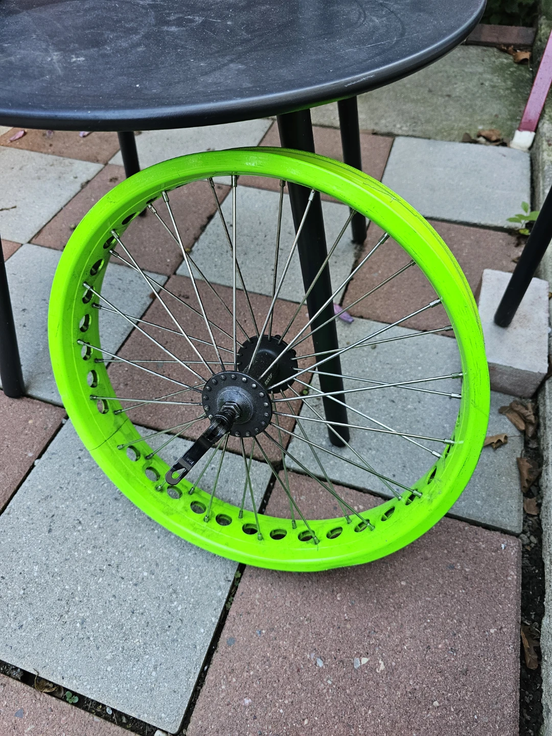 Neon Green Fat Bike Bicycle Wheel - photo 2