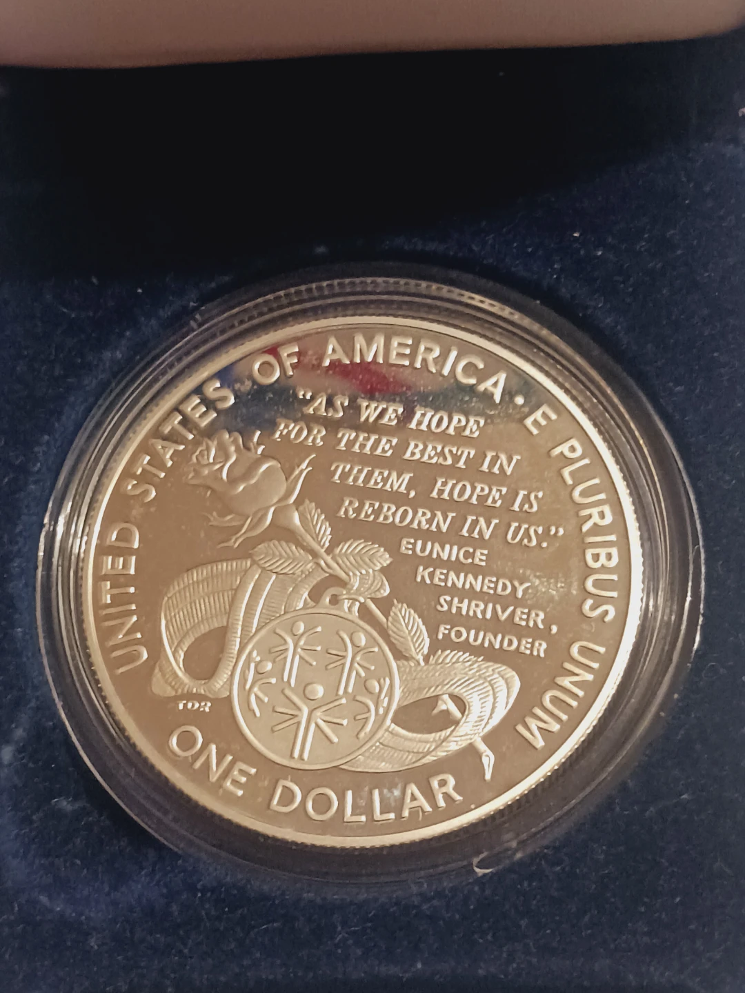 1995 Special Olympics World Games Silver Dollar - photo 3