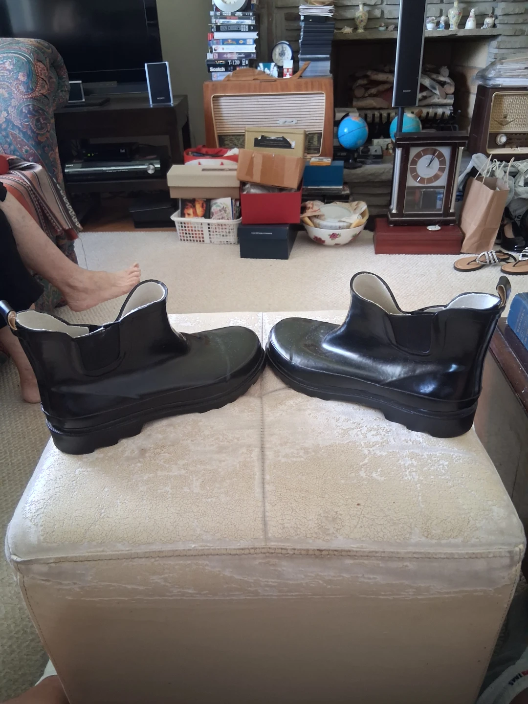 Black Rubber Chelsea Rain Boots - photo 4