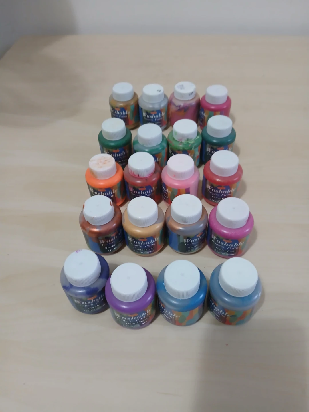 Used Set of 20 Washable Tempera Paint Bottles 🏈 - photo 3