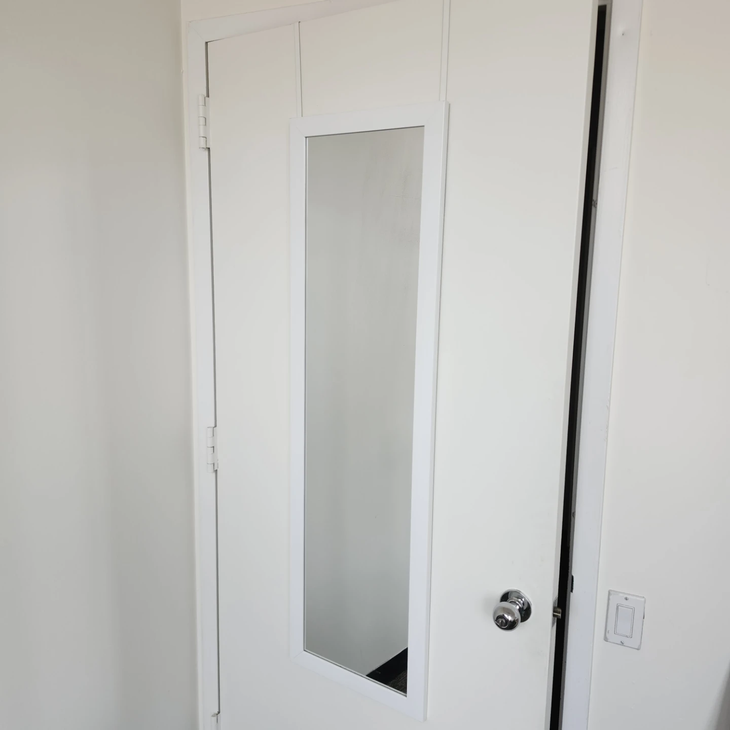 White Over-the-Door Full Length Mirror