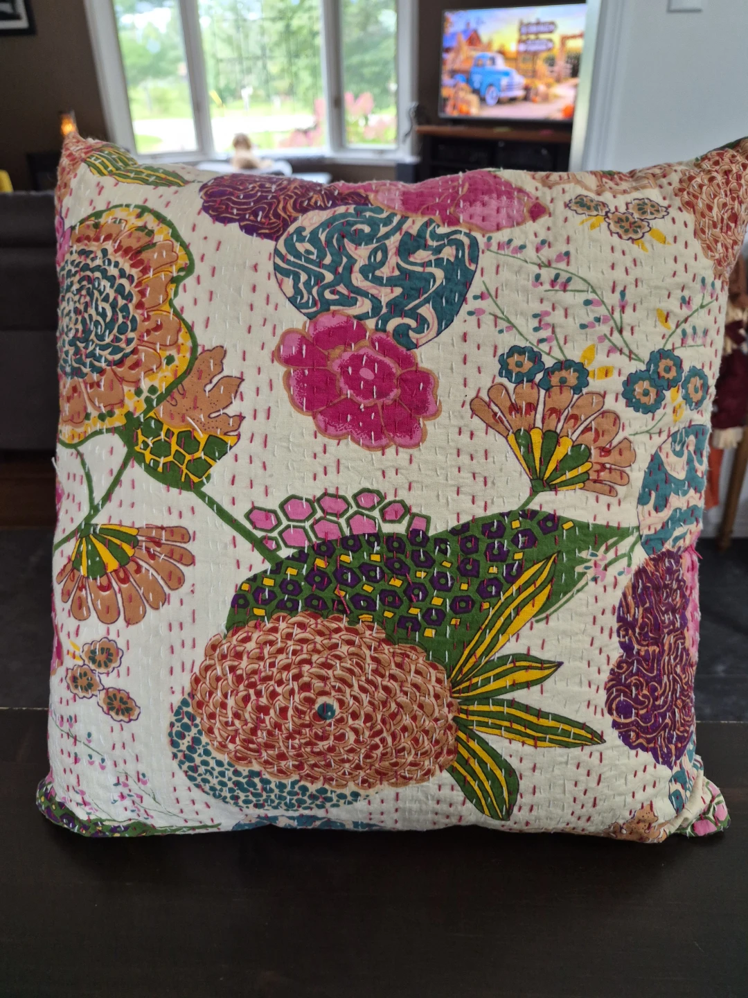 Floral Kantha Pillow🏈