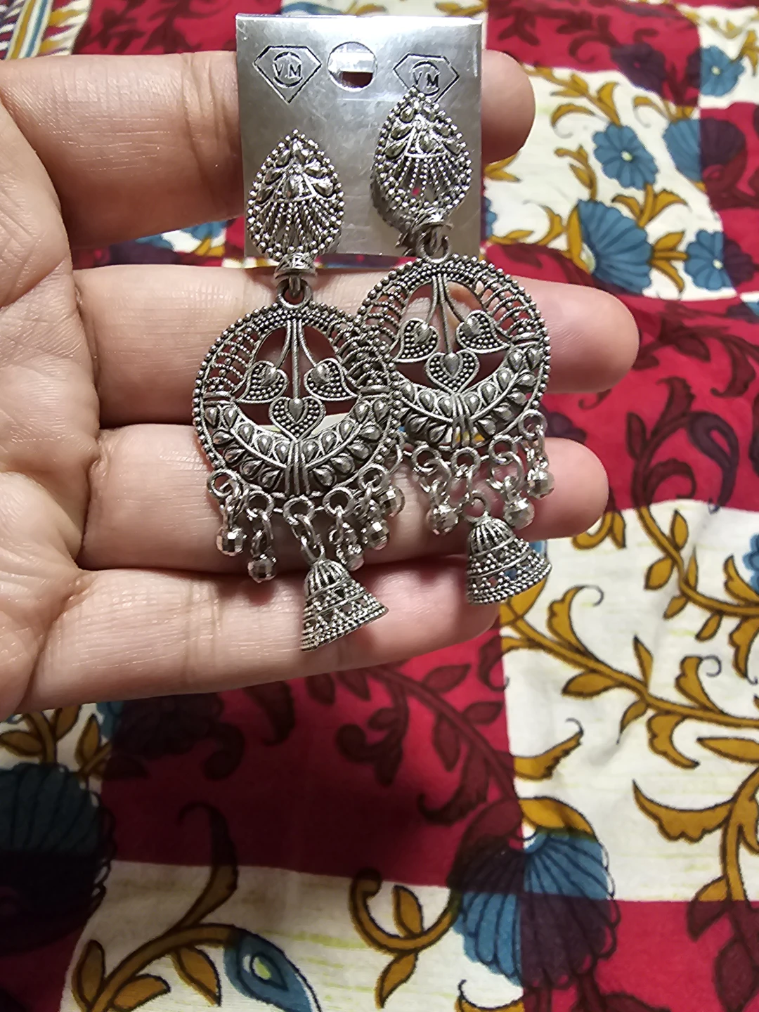 Silver-Tone Jhumka Earrings - photo 2
