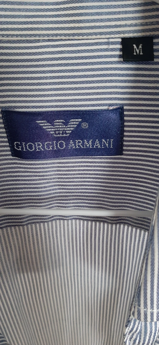 Giorgio Armani Striped Button-Down Shirt - Size M - photo 2
