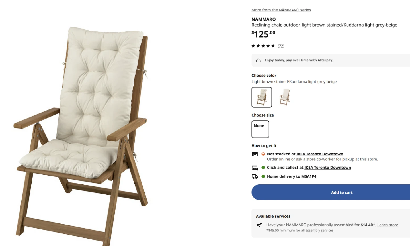 IKEA NÄMMARÖ Reclining Chair Cushion - Light Brown - photo 2