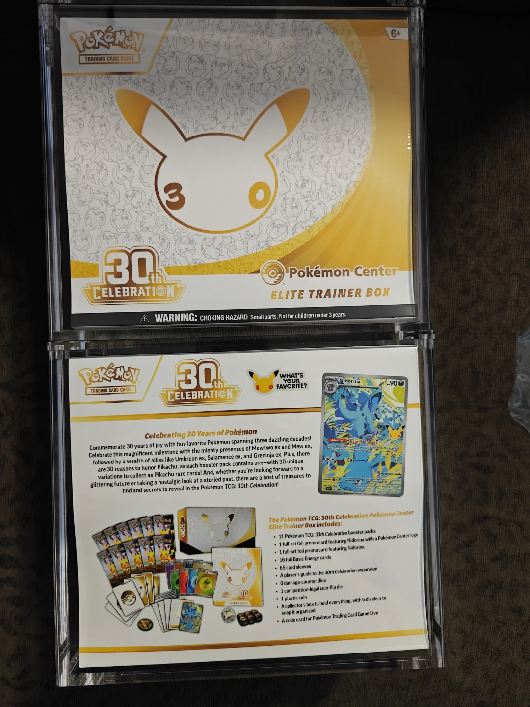 Pokemon acrylic etb protective case with magnet lid