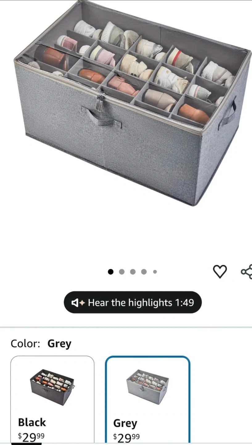 Grey Shoe Storage Organizer 🏈 - photo 2
