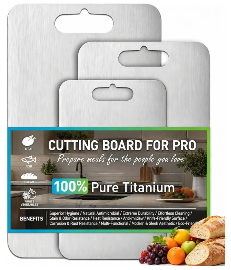 APMRQIB 100% Pure Titanium Cutting Board Set