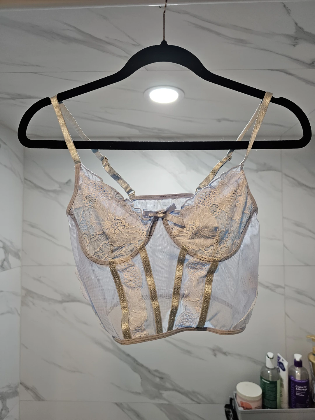 Baby Blue Lace Corset Top