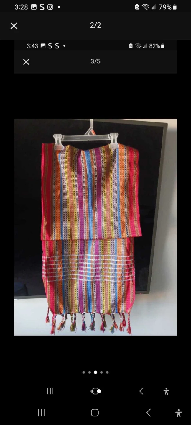 Multicoloured Striped Woven Scarf