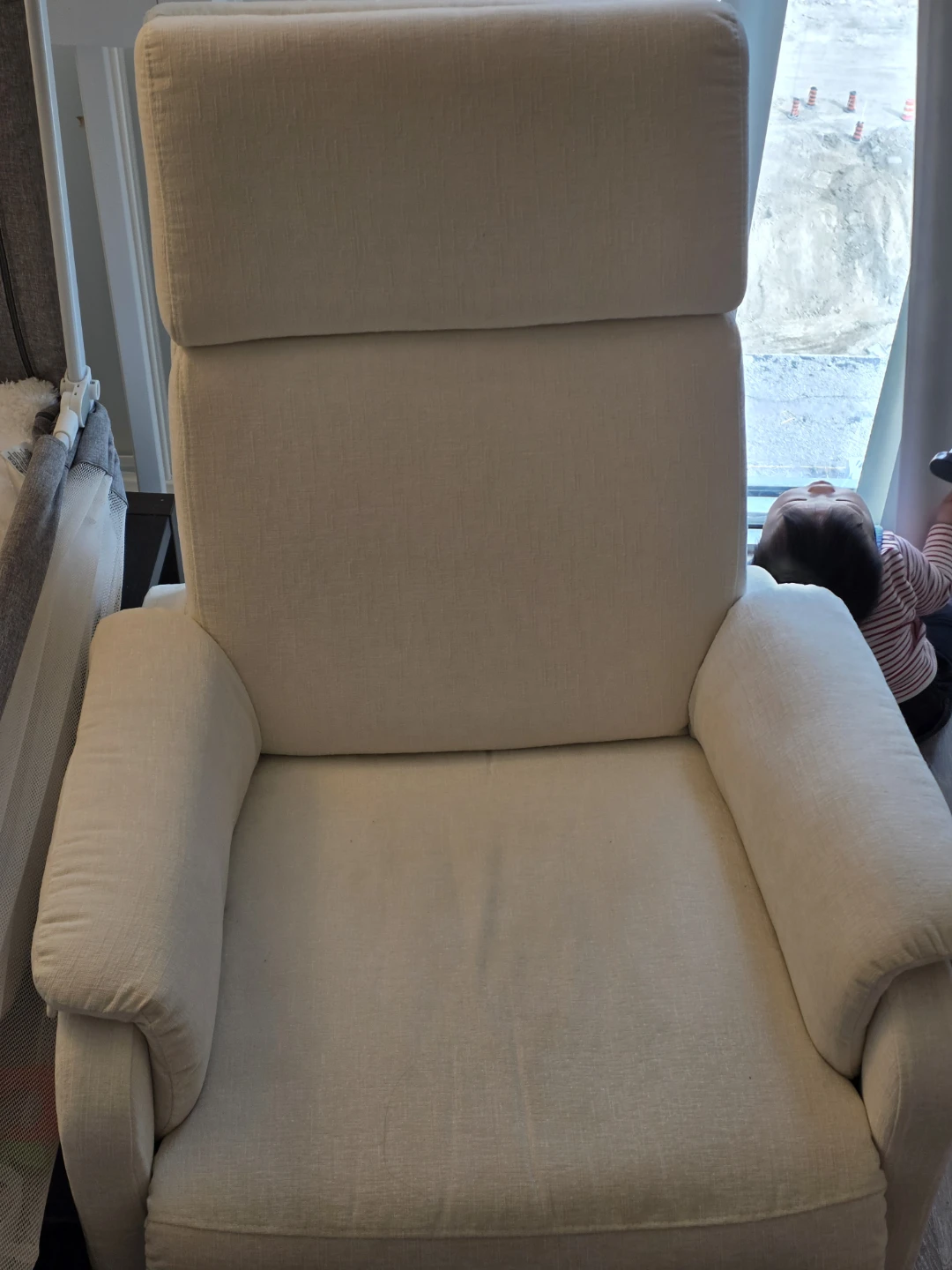 Korser Swivel Glider Recliner Chair -  beige - photo 3