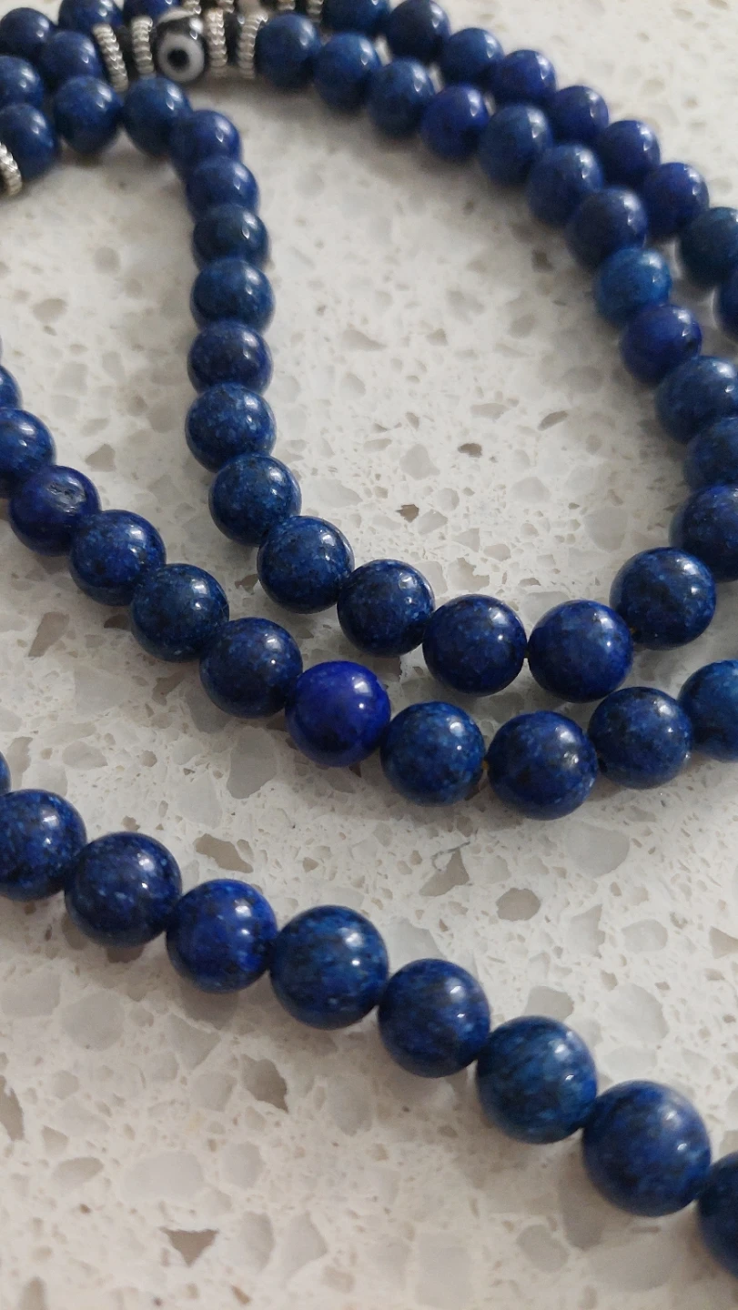 Lapis Lazuli Prayer Beads with Evil Eye Accents - photo 3