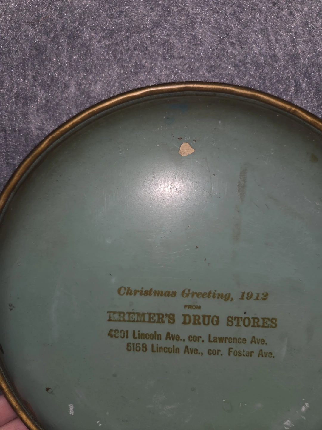 Vintage 1912 Kremer's Drug Store Decorative Tray - photo 3