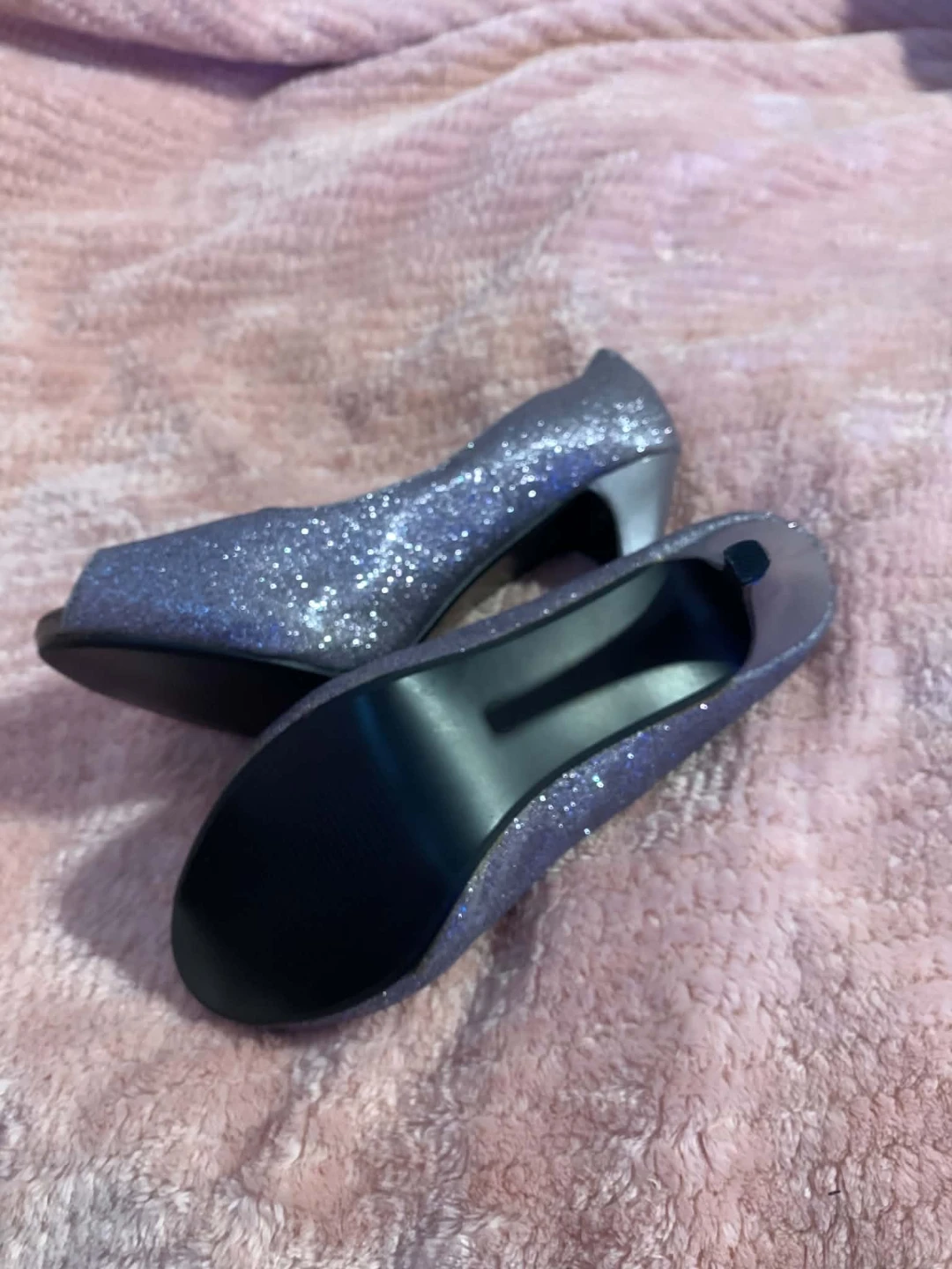 Candy Couture Glitter Peep Toe Heels