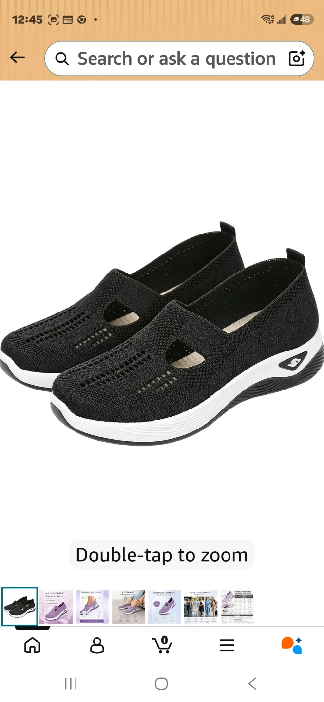 Women's Black Orthopedic Slip-On Walking Shoes - photo 4