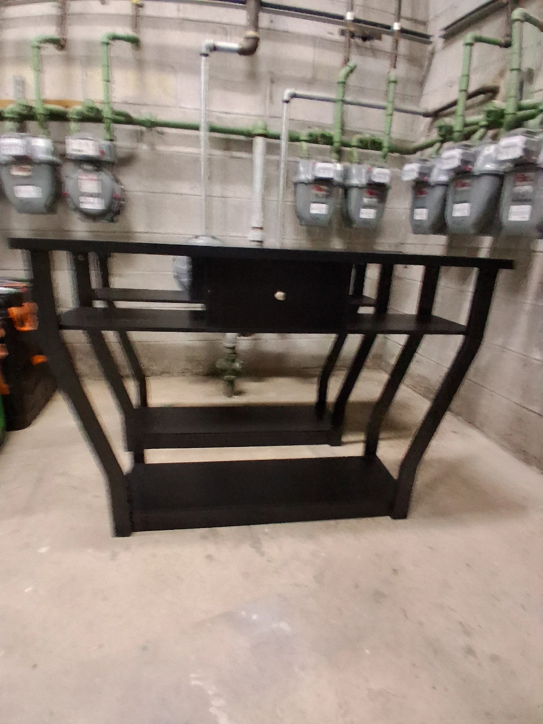 Black Console Table with Shelves - photo 2