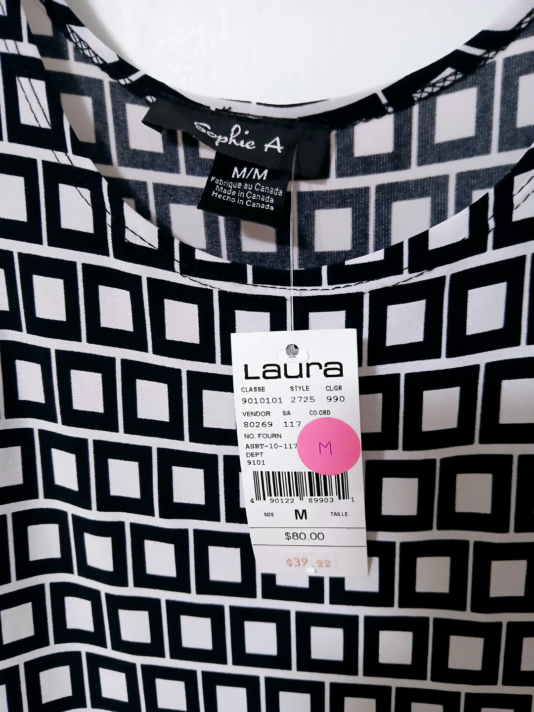 Women Medium New With Tag Black and White Geometric Dress - photo 2